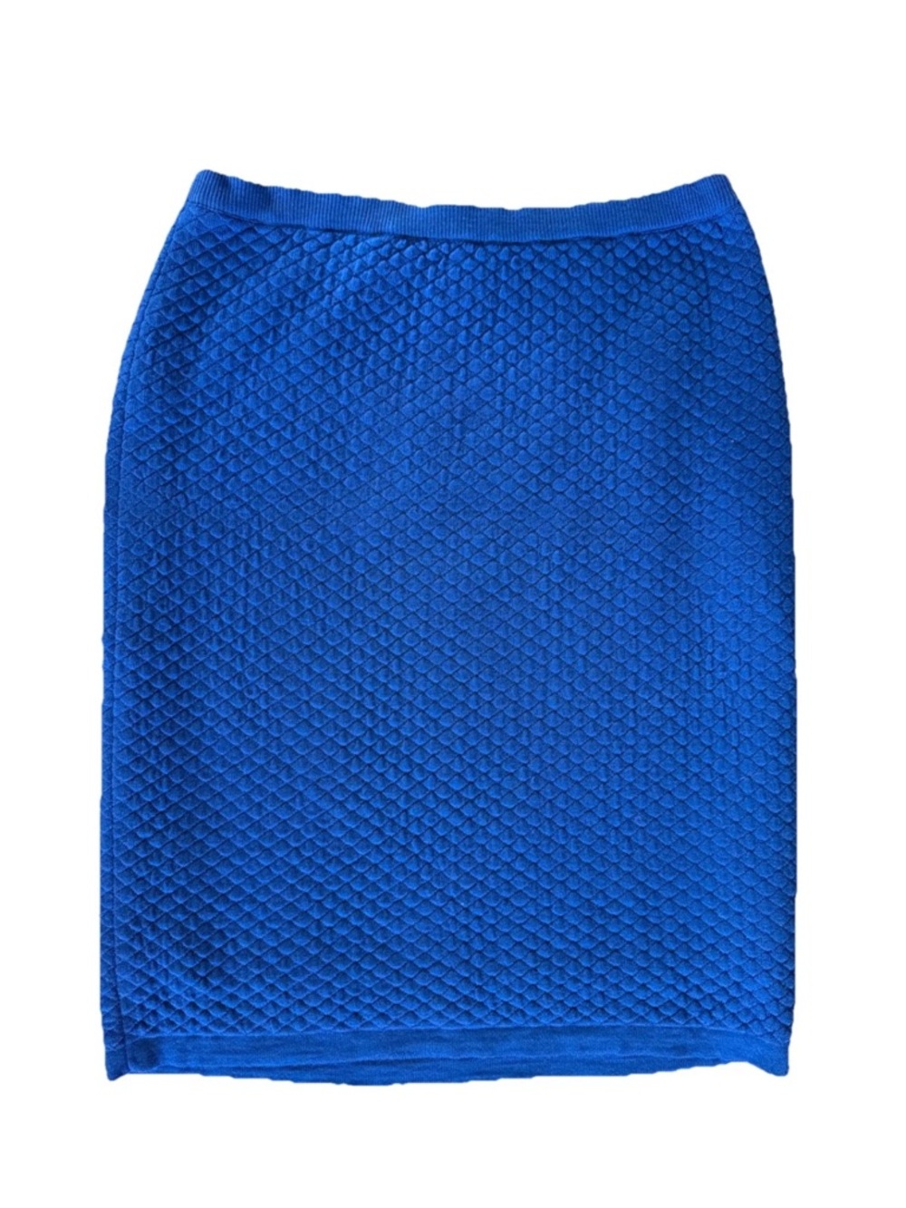 Valentino Studio Bubble Knit Skirt Royal Blue Wool Blend Size 48/14 Waist 31”